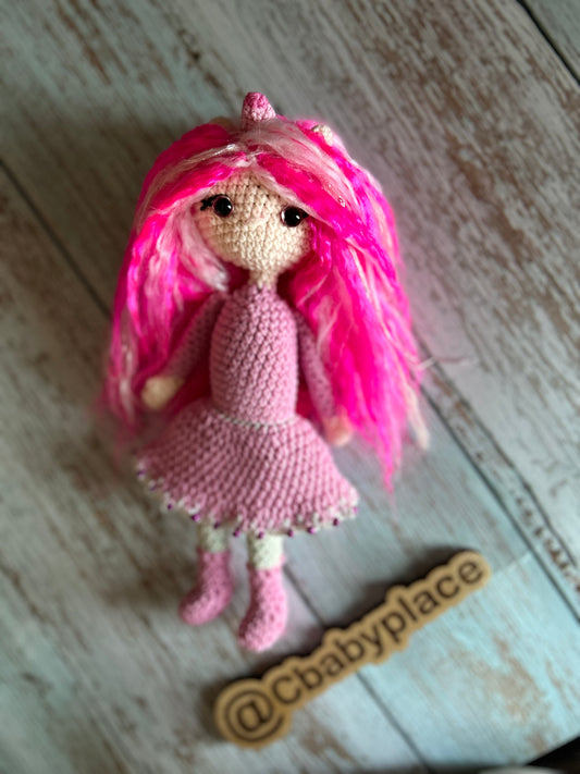 Pink unicorn doll